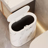 Selby Oval Bin with Lid Marble Effect Bathroom Waste Bin