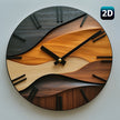 Appleby Silent Wall Clock Faux Wood Grain Nordic Round