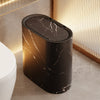 Selby Oval Bin with Lid Marble Effect Bathroom Waste Bin