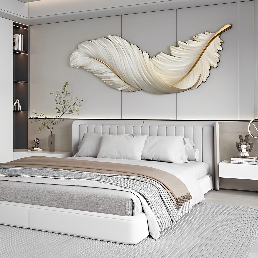Grasmere Feather Wall Art Lamp LED Remote Dimmable Panel