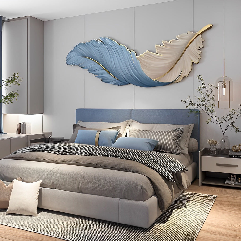 Grasmere Feather Wall Art Lamp LED Remote Dimmable Panel