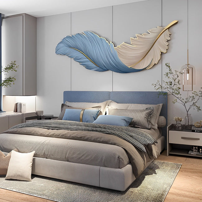 Grasmere Feather Wall Art Lamp LED Remote Dimmable Panel