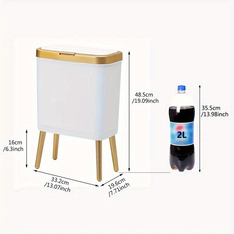 Kelham 15L Slim Waste Bin Odour Sealing Lid Raised Legs