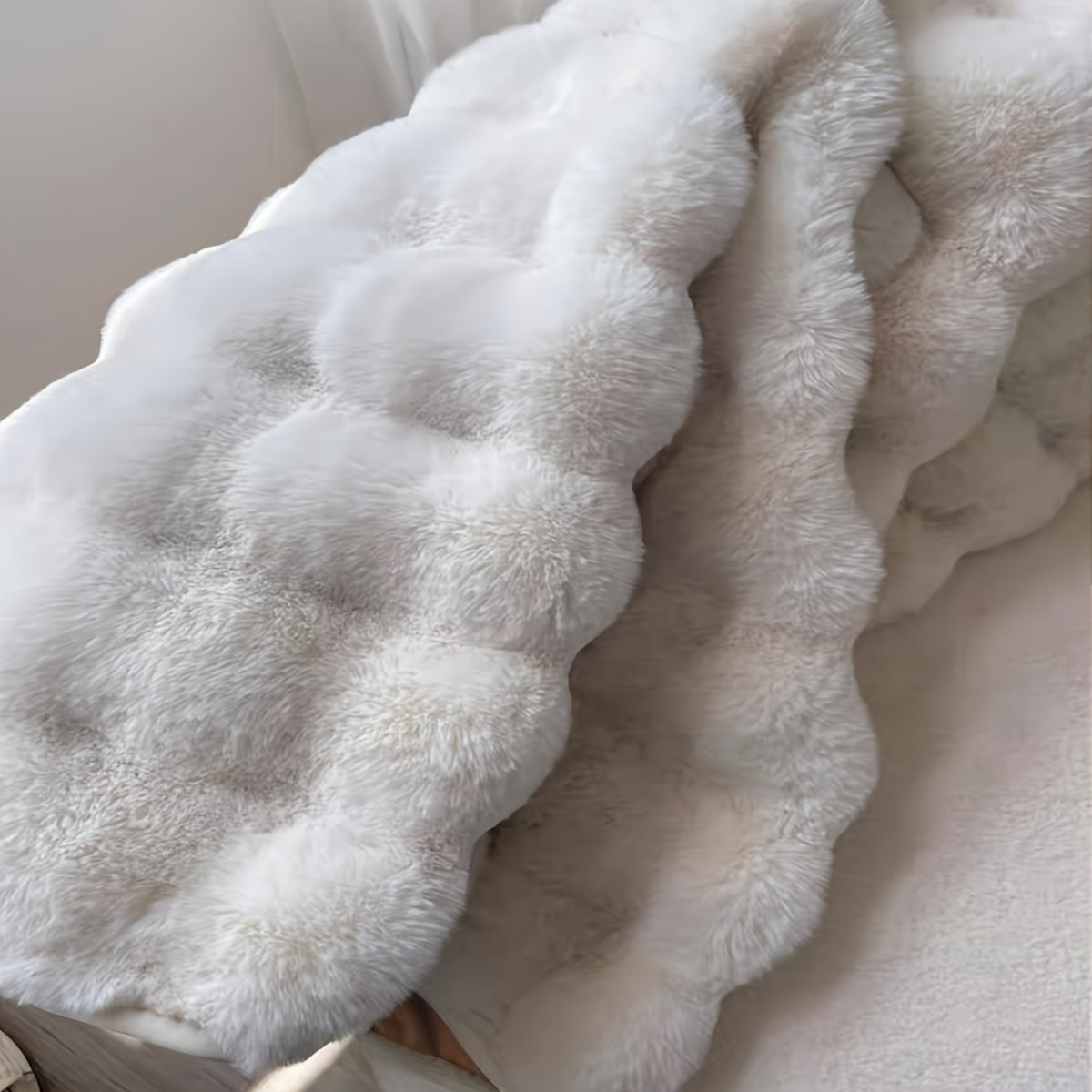 Askham Round Bubble Rug Fluffy Fleece Circle Carpet
