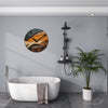 Appleby Silent Wall Clock Faux Wood Grain Nordic Round