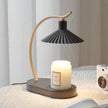 Vanessa Candle Warmer Lamp Pleated Shade Metal and Wood
