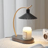 Vanessa Candle Warmer Lamp Pleated Shade Metal and Wood