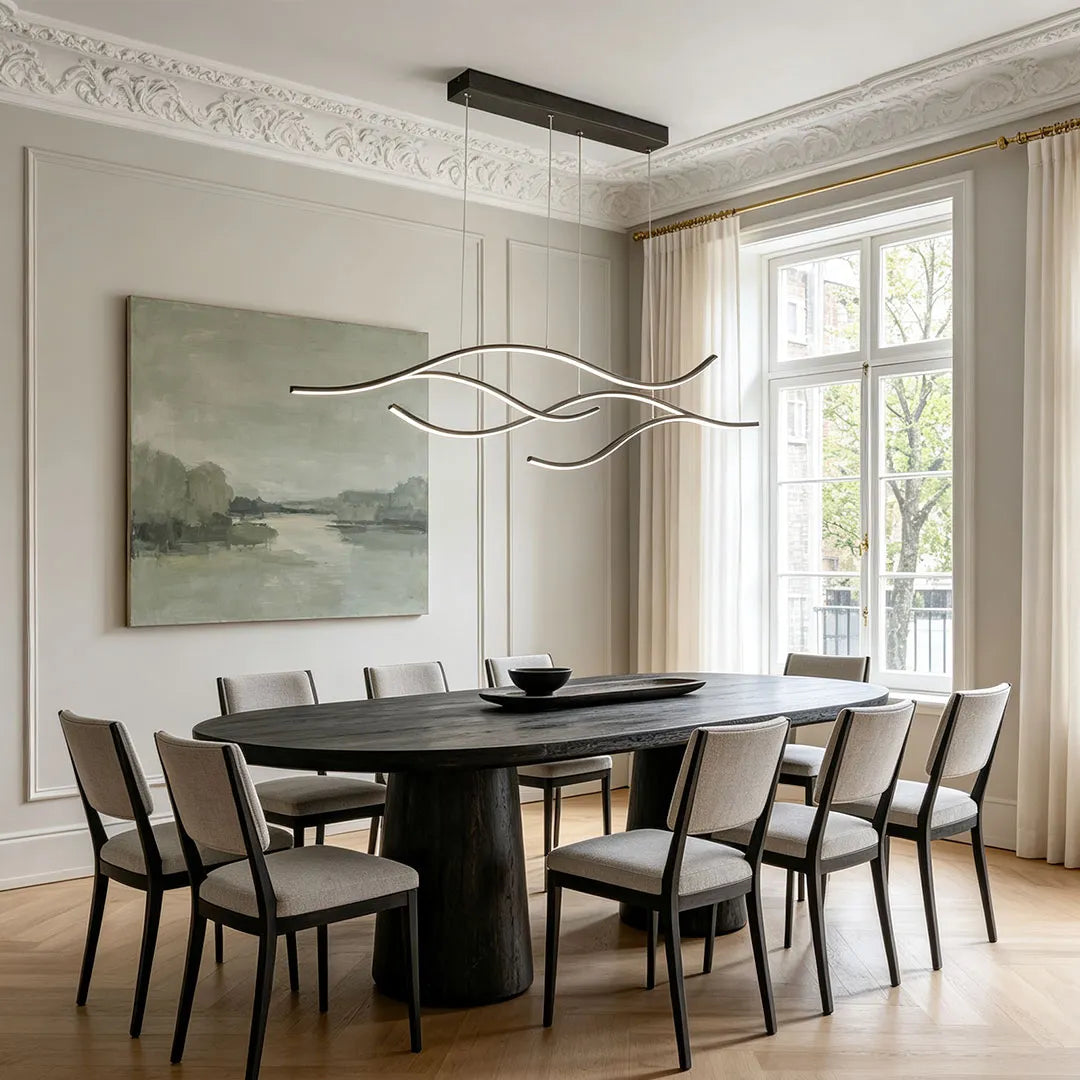 Buxton Wave LED Pendant Light Dimmable Metal Linear