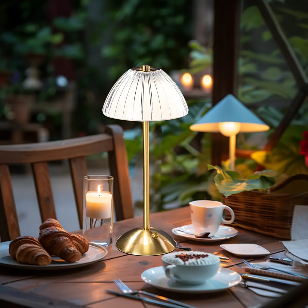 Arncliffe Ribbed Table Lamp Cordless Touch Three Tones