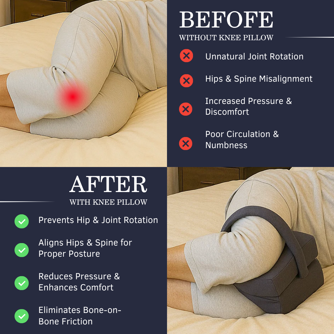 Embsay Memory Foam Knee Pillow Contoured for Side Sleepers