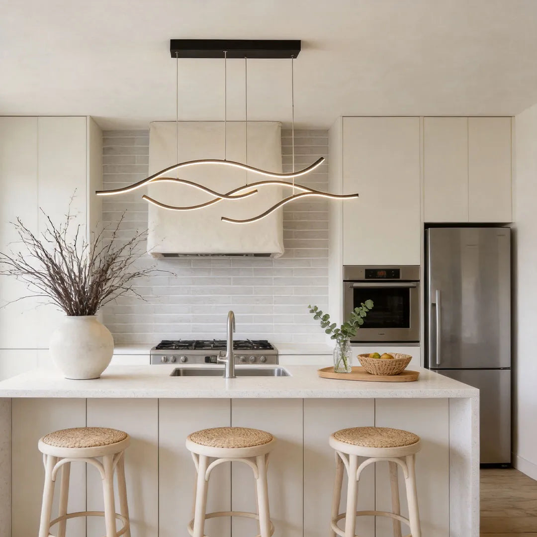 Buxton Wave LED Pendant Light Dimmable Metal Linear