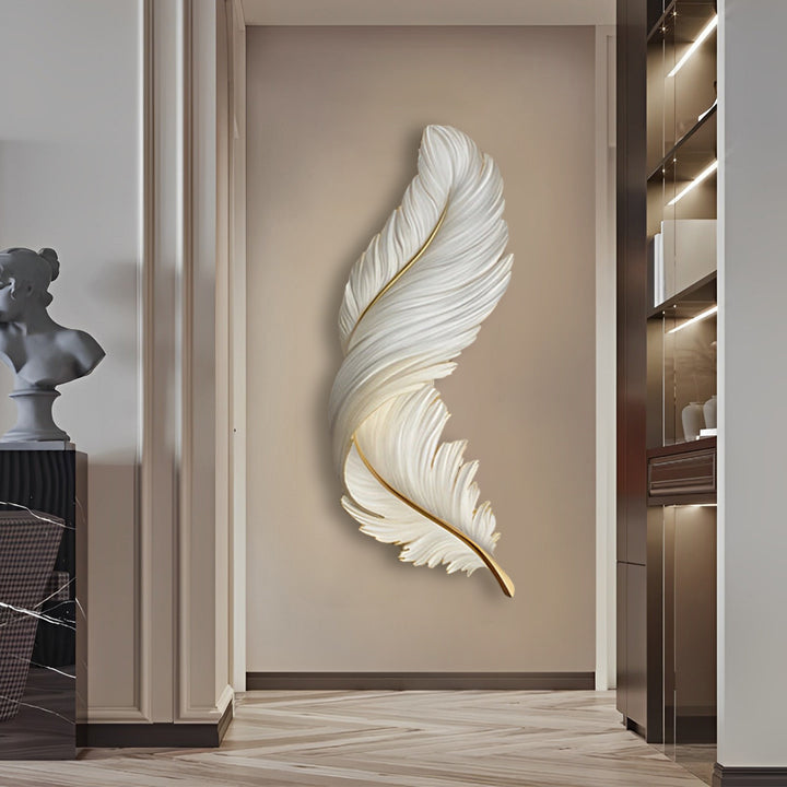 Grasmere Feather Wall Art Lamp LED Remote Dimmable Panel