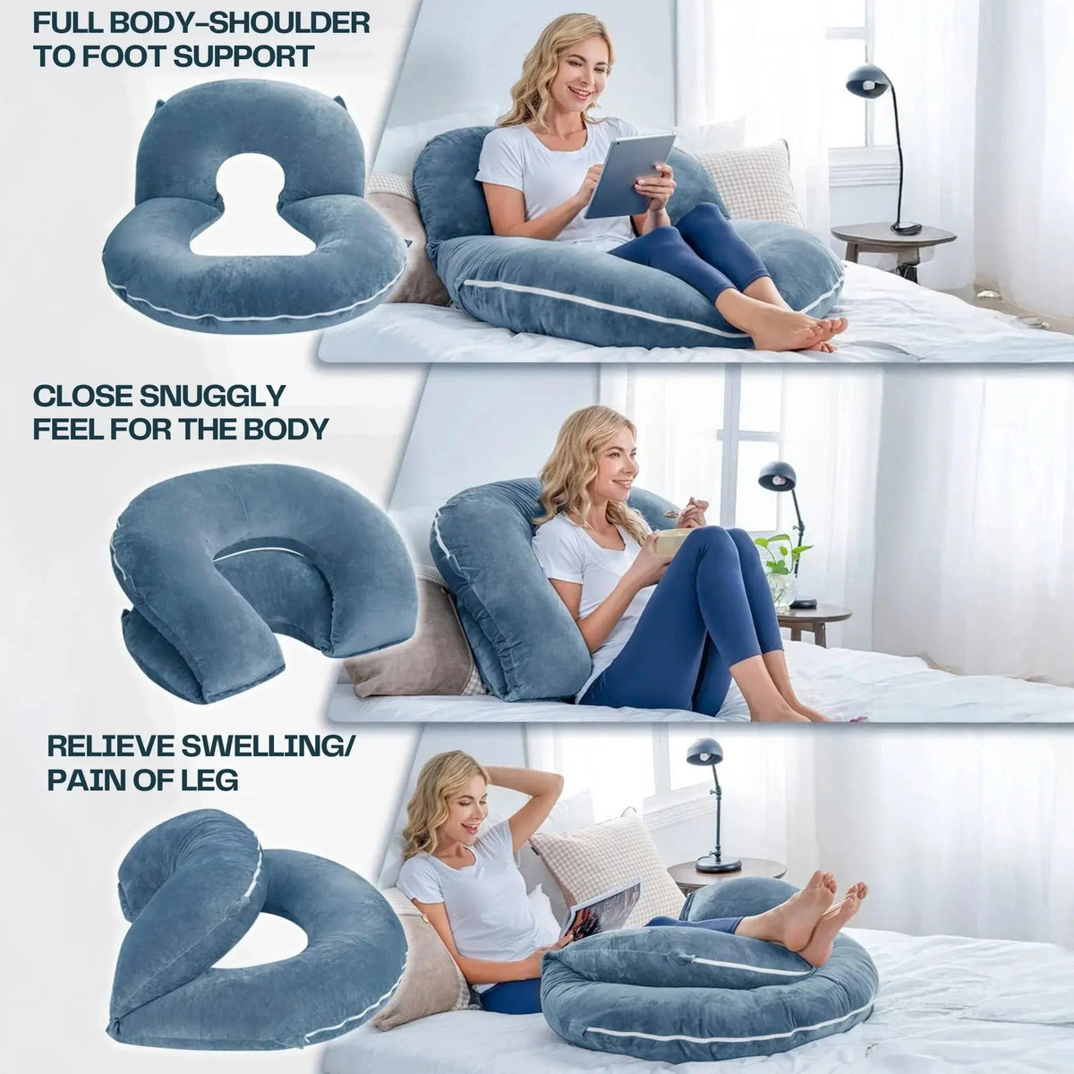 Wensley Adjustable Reading Pillow Folding U Shape Design