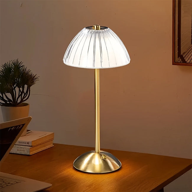 Arncliffe Ribbed Table Lamp Cordless Touch Three Tones