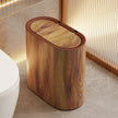 Selby Oval Bin with Lid Marble Effect Bathroom Waste Bin