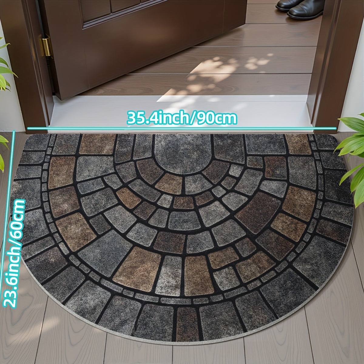 Kirkby Semicircle Mosaic Door Mat Non-Slip Indoor Outdoor