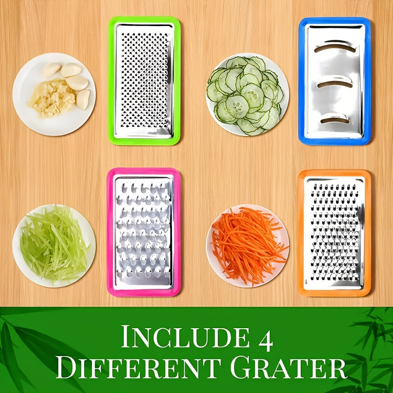 Cartmel Bamboo Chopping Board with Trays and Four Graters