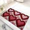 Hornsea Heart Pattern Door Mat Non-Slip Washable