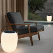 Craster Solar Floor Lantern White Wood Grain Portable LED