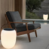 Craster Solar Floor Lantern White Wood Grain Portable LED
