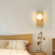 Icar Scandinavian Wall Lamp Curved Wood Frosted Glass Globe