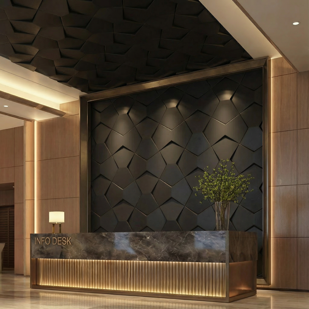 Richmond Bowtie 3D Leather Wall Panel Padded Geometric