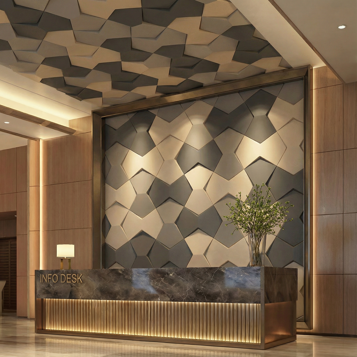 Richmond Bowtie 3D Leather Wall Panel Padded Geometric