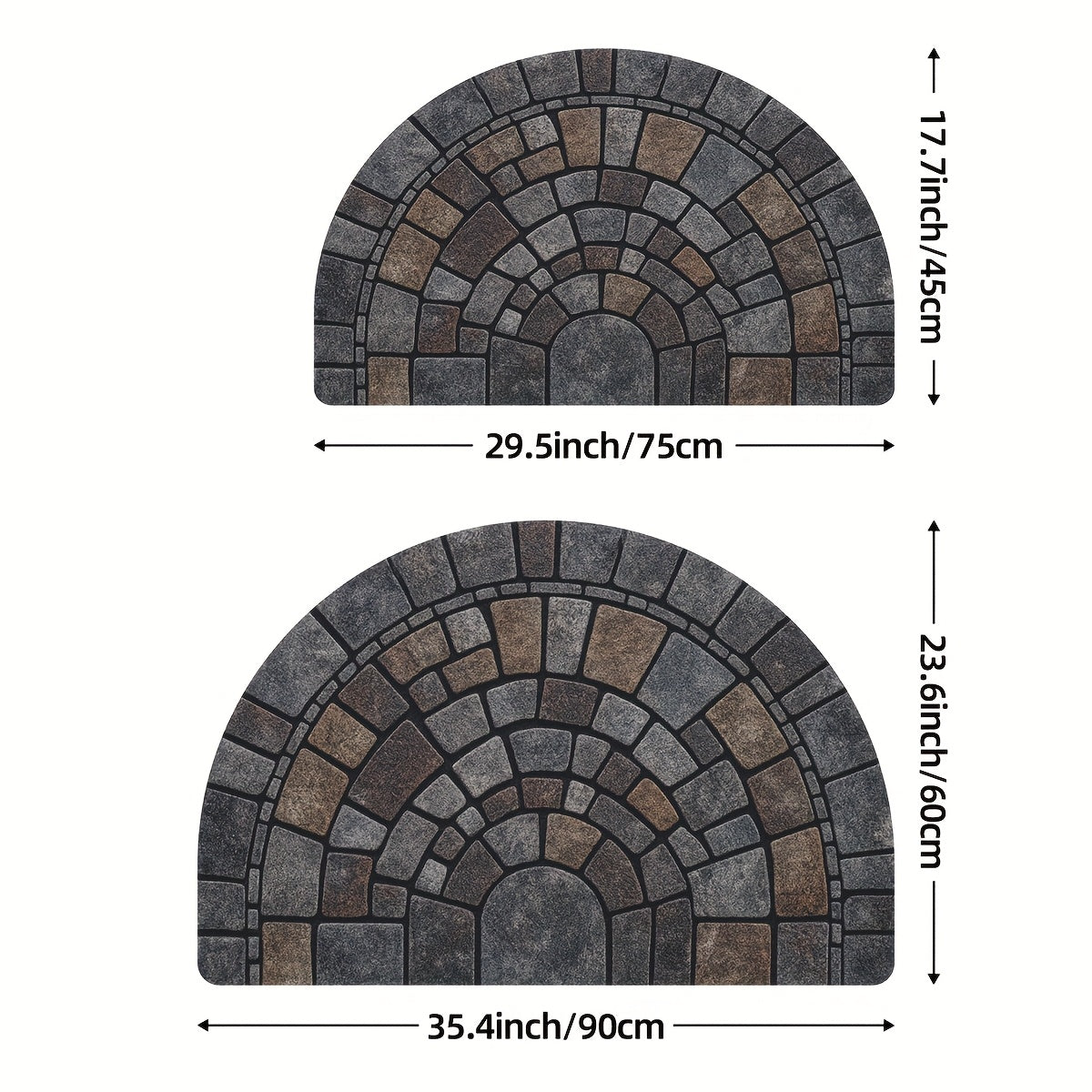 Kirkby Semicircle Mosaic Door Mat Non-Slip Indoor Outdoor