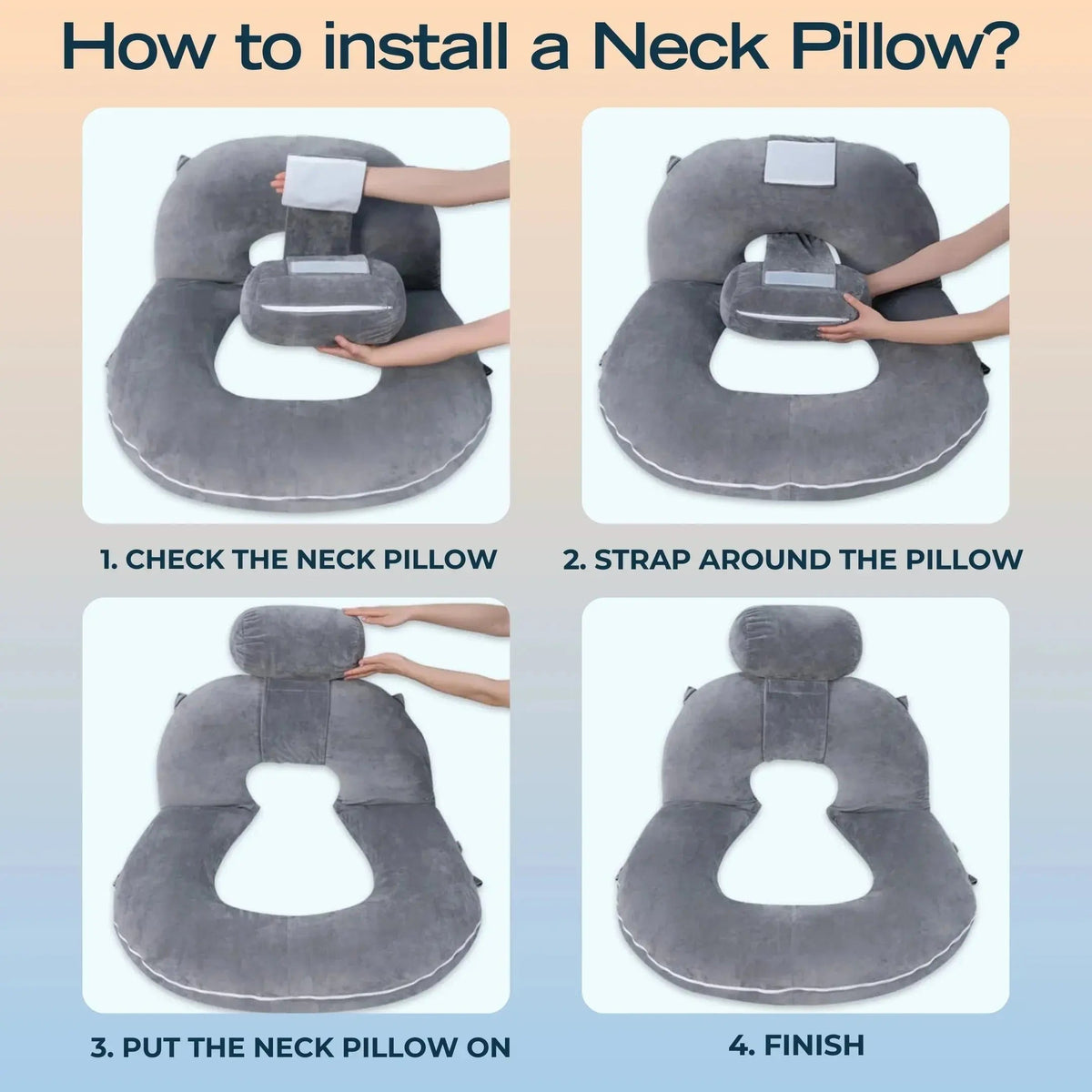Wensley Adjustable Reading Pillow Folding U Shape Design