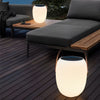 Craster Solar Floor Lantern White Wood Grain Portable LED