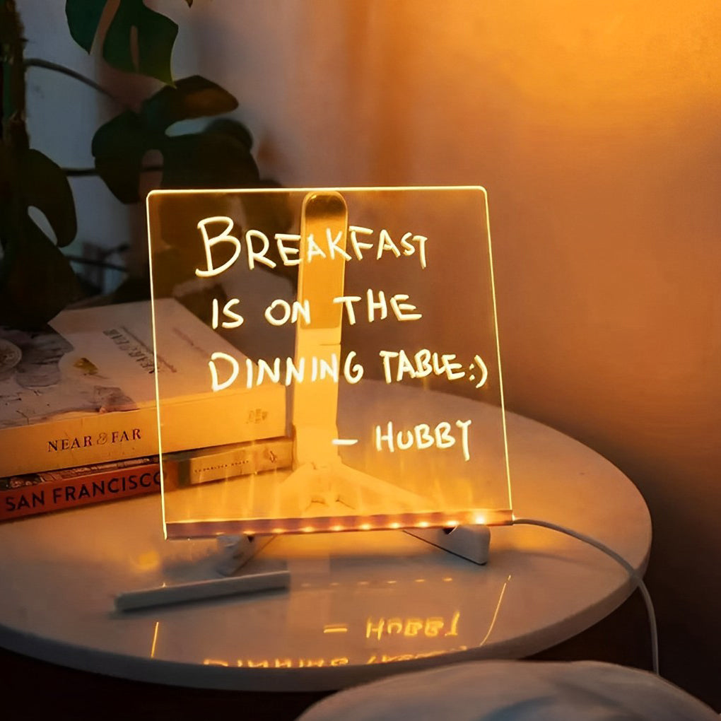 Easby LED Acrylic Message Board Lamp Set of 2 Writable