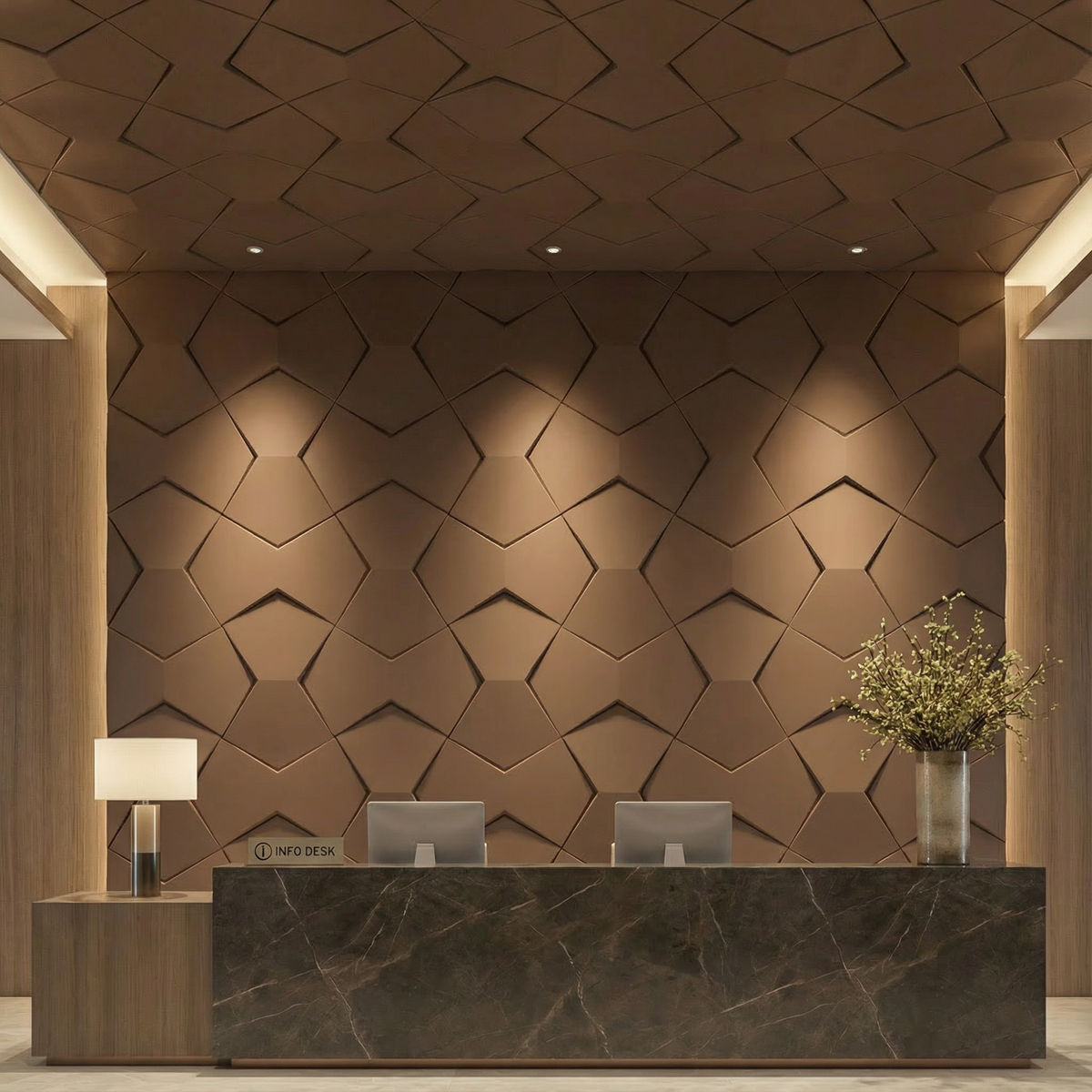Richmond Bowtie 3D Leather Wall Panel Padded Geometric
