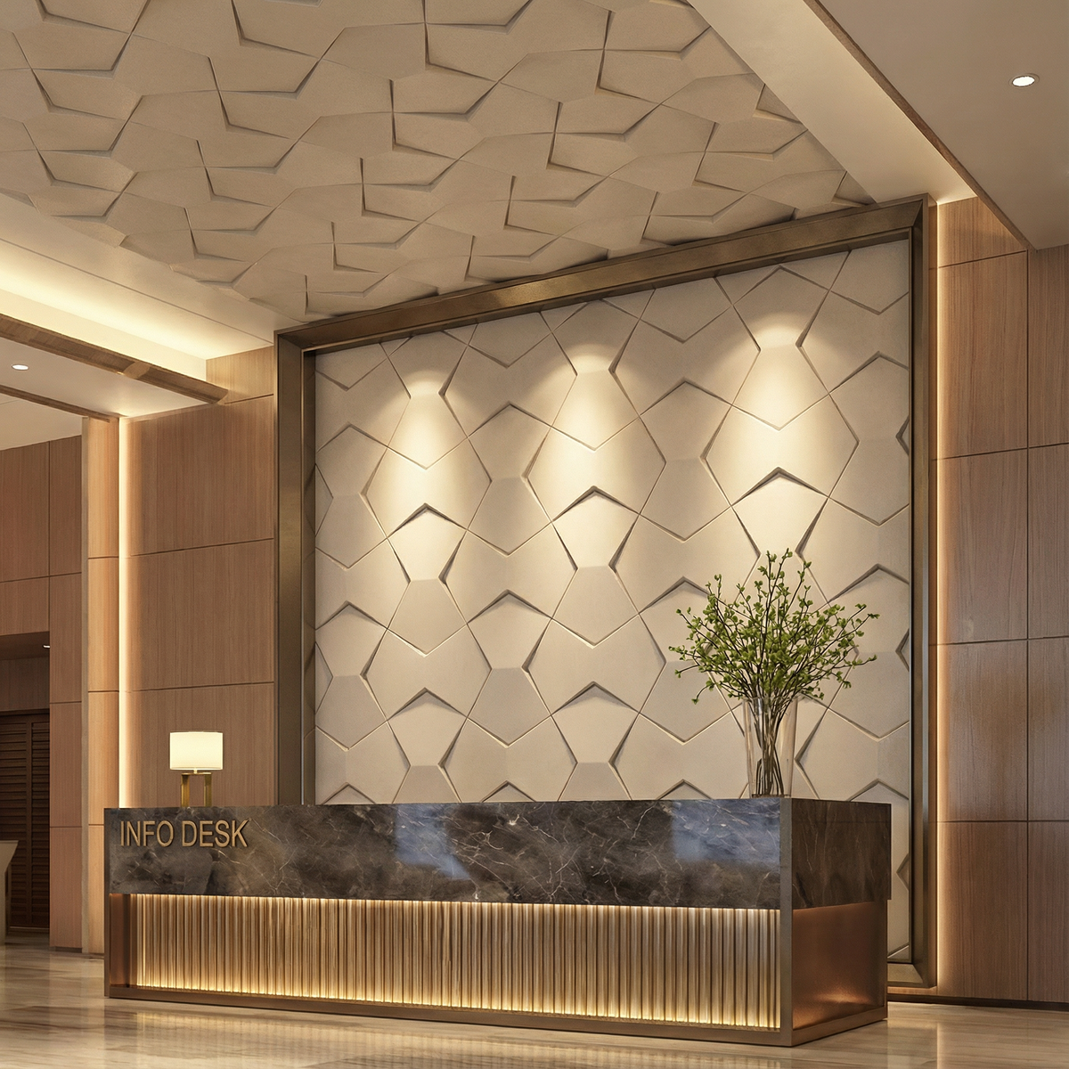 Richmond Bowtie 3D Leather Wall Panel Padded Geometric
