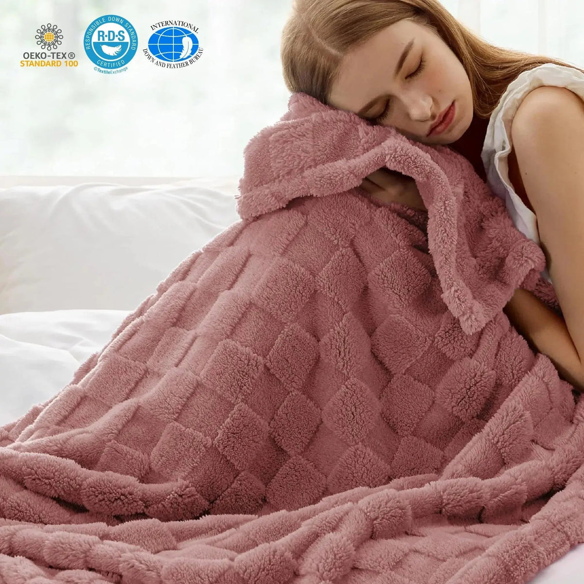 Dentdale Checkered Fleece Throw Blanket Soft Four Sizes
