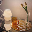 Ilkley Murano Style Glass Mushroom Lamp USB Dimmable
