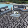 Bampton Reversible Outdoor Rug Black Grey Patio Mat