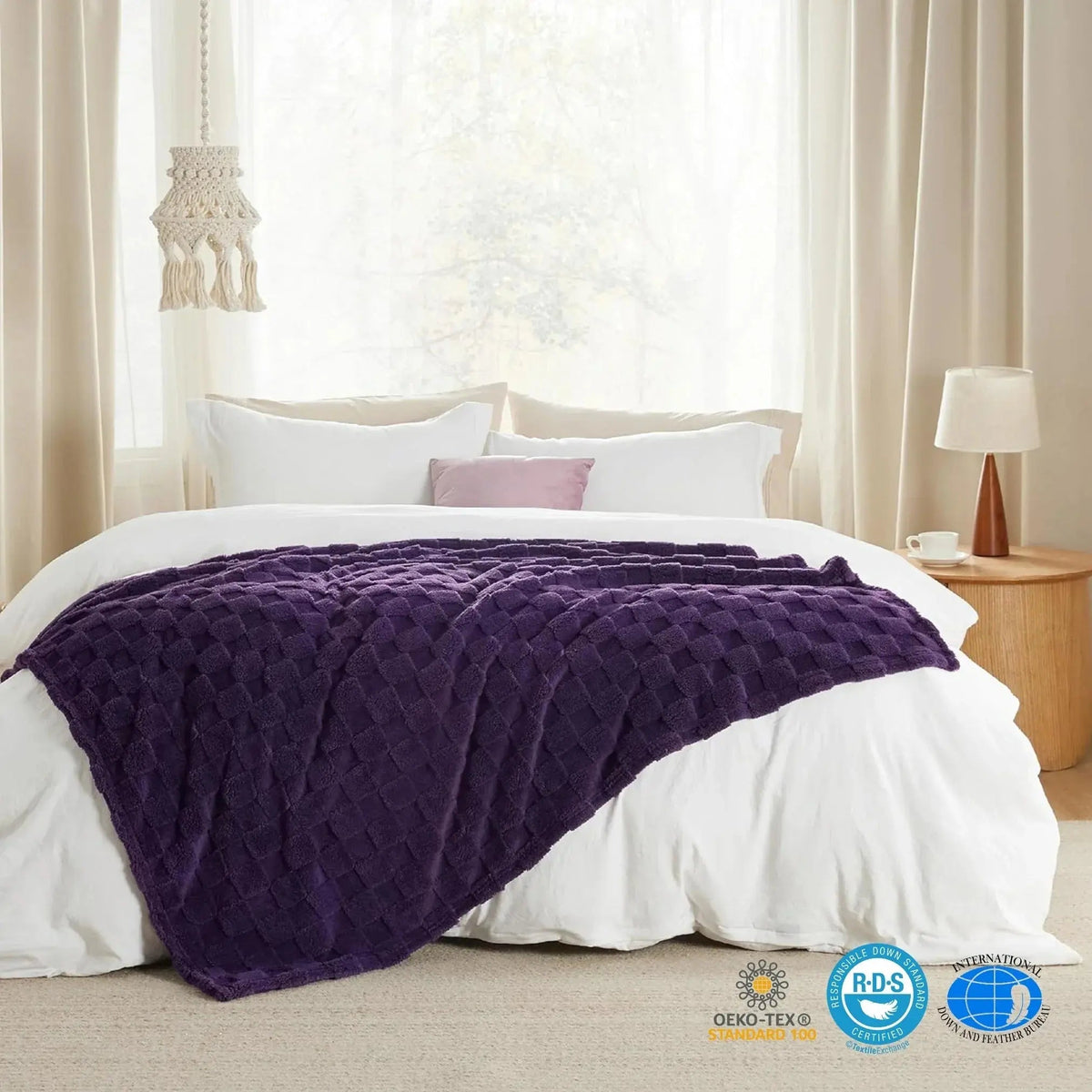 Dentdale Checkered Fleece Throw Blanket Soft Four Sizes
