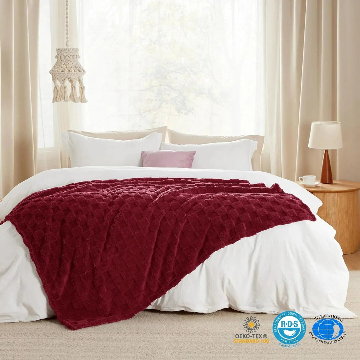 Dentdale Checkered Fleece Throw Blanket Soft Four Sizes