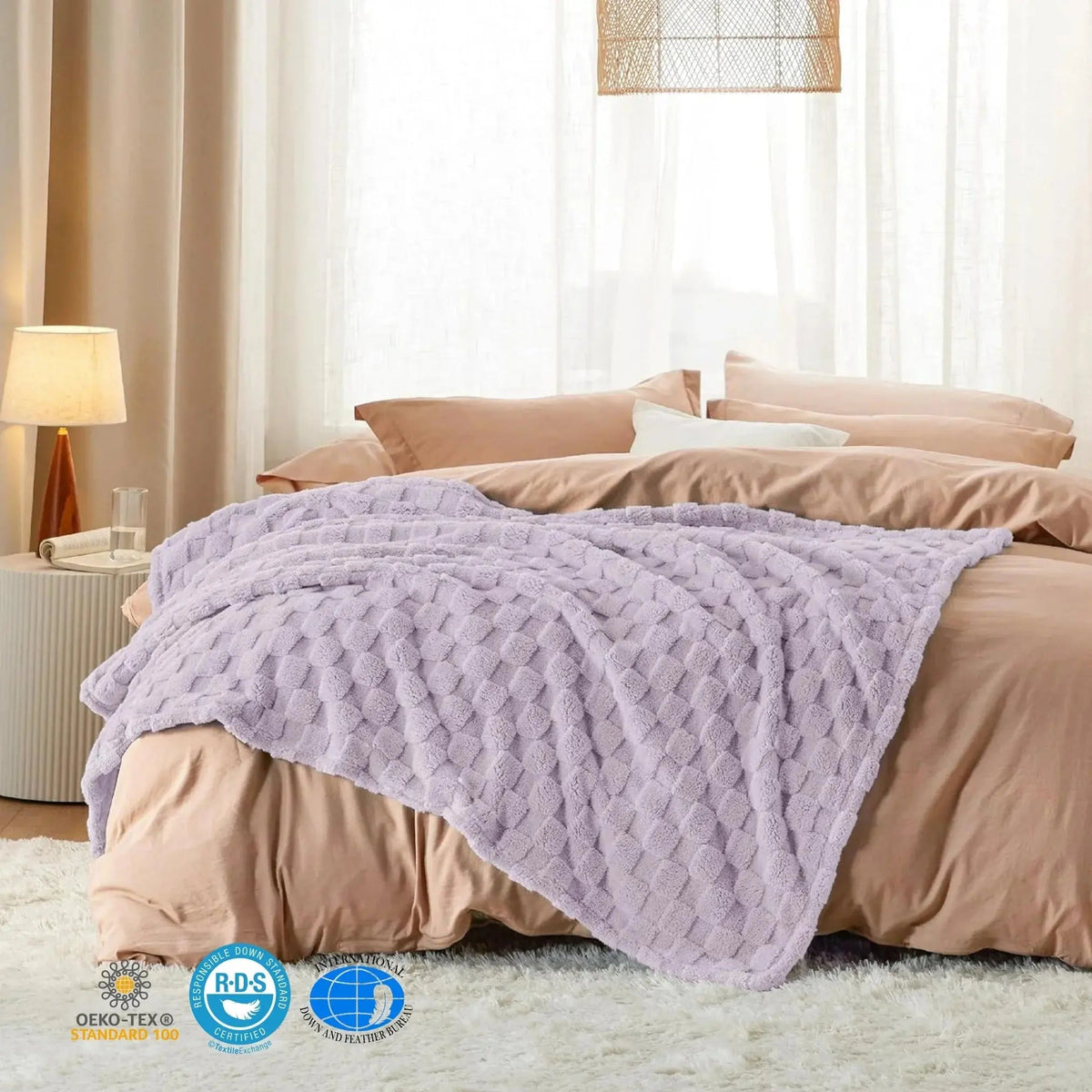 Dentdale Checkered Fleece Throw Blanket Soft Four Sizes