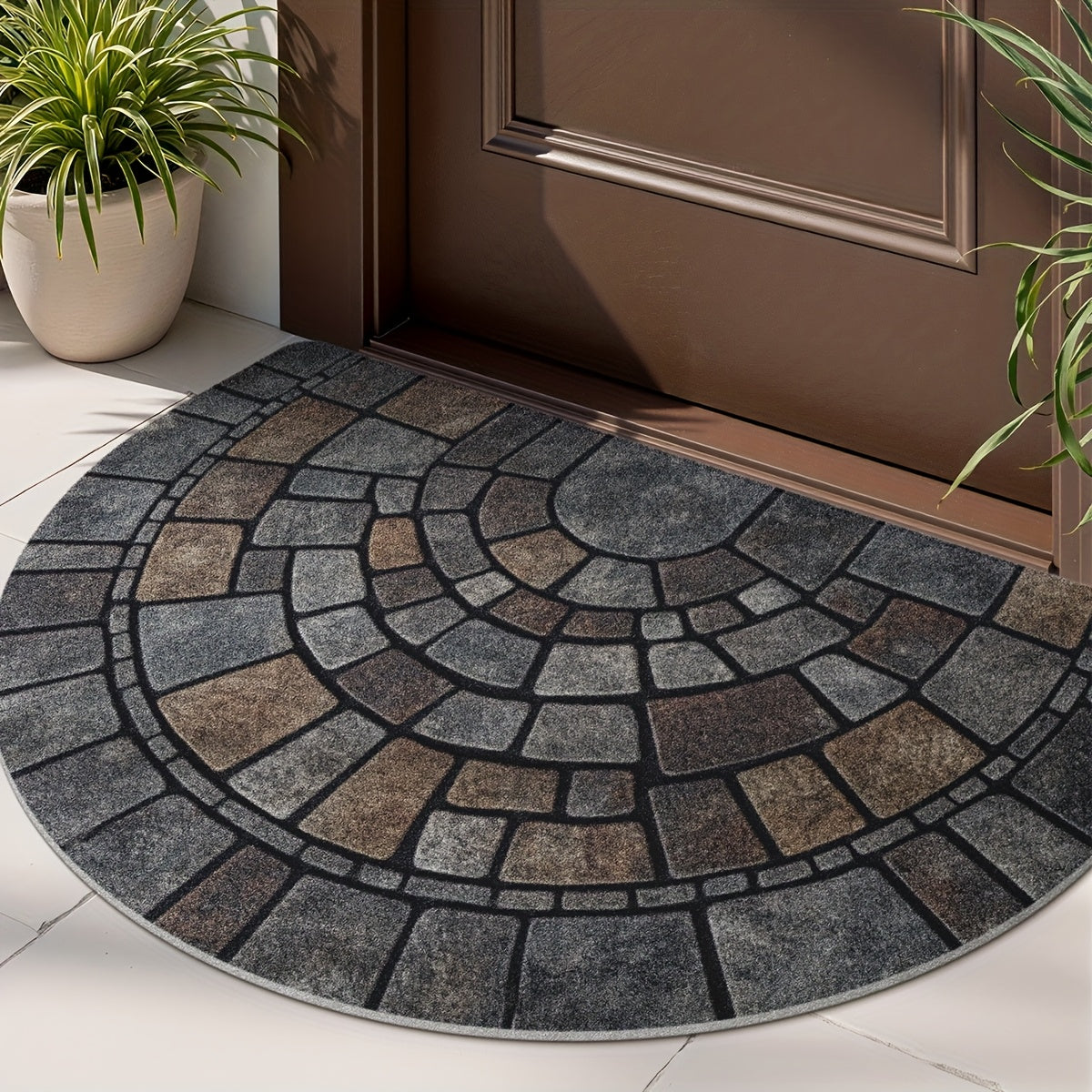 Kirkby Semicircle Mosaic Door Mat Non-Slip Indoor Outdoor