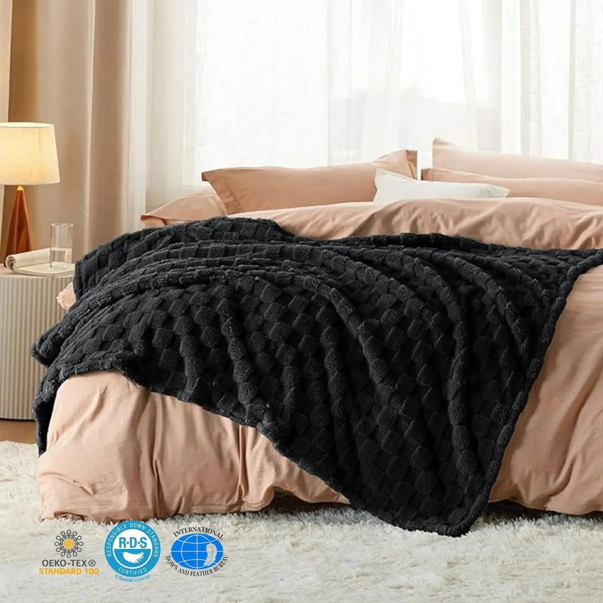 Dentdale Checkered Fleece Throw Blanket Soft Four Sizes