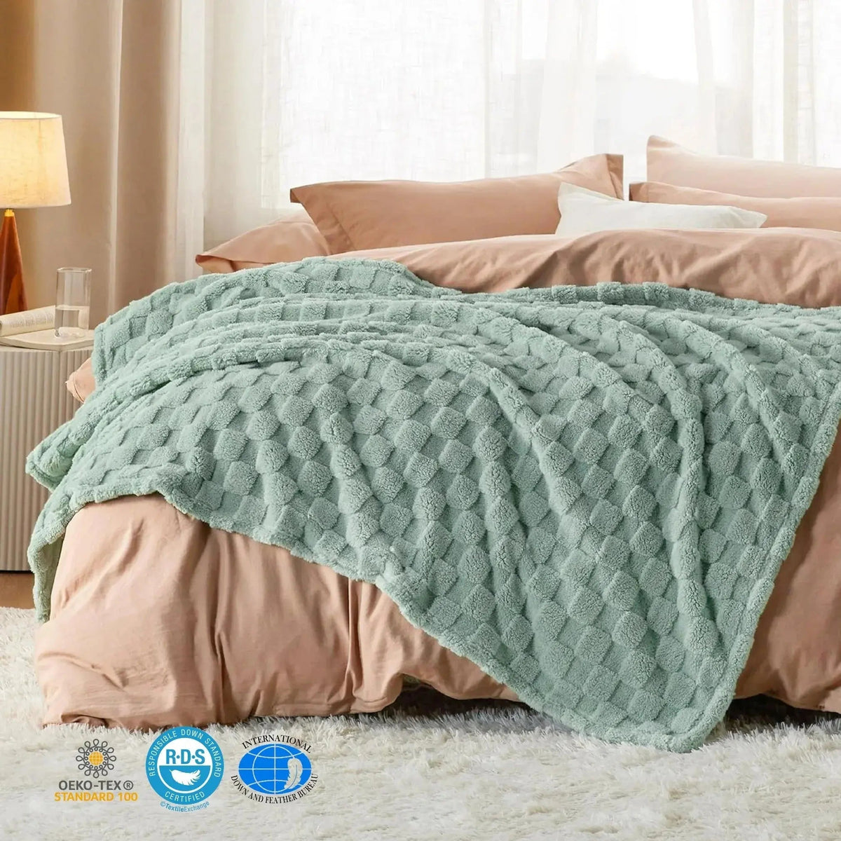 Dentdale Checkered Fleece Throw Blanket Soft Four Sizes