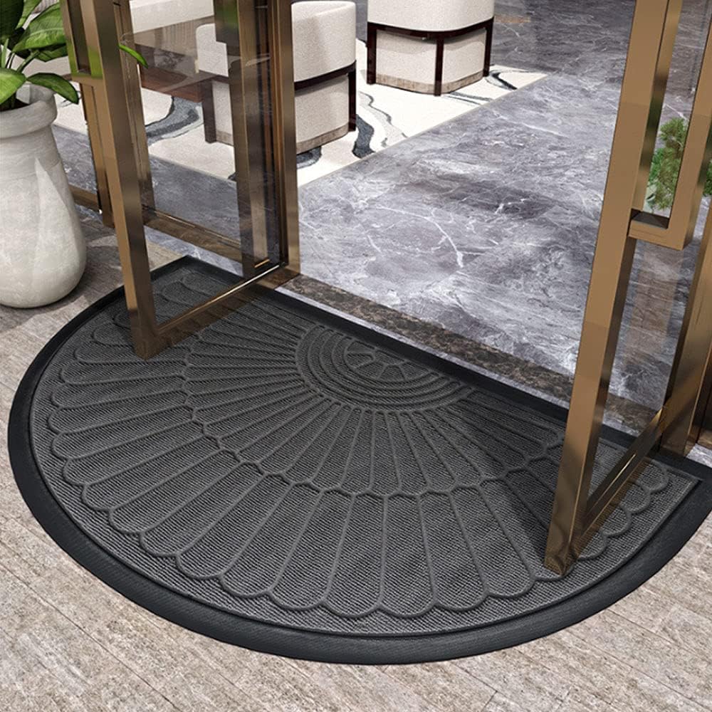 Hayling Semicircle Rubber Door Mat Non-Slip Dirt Trapping
