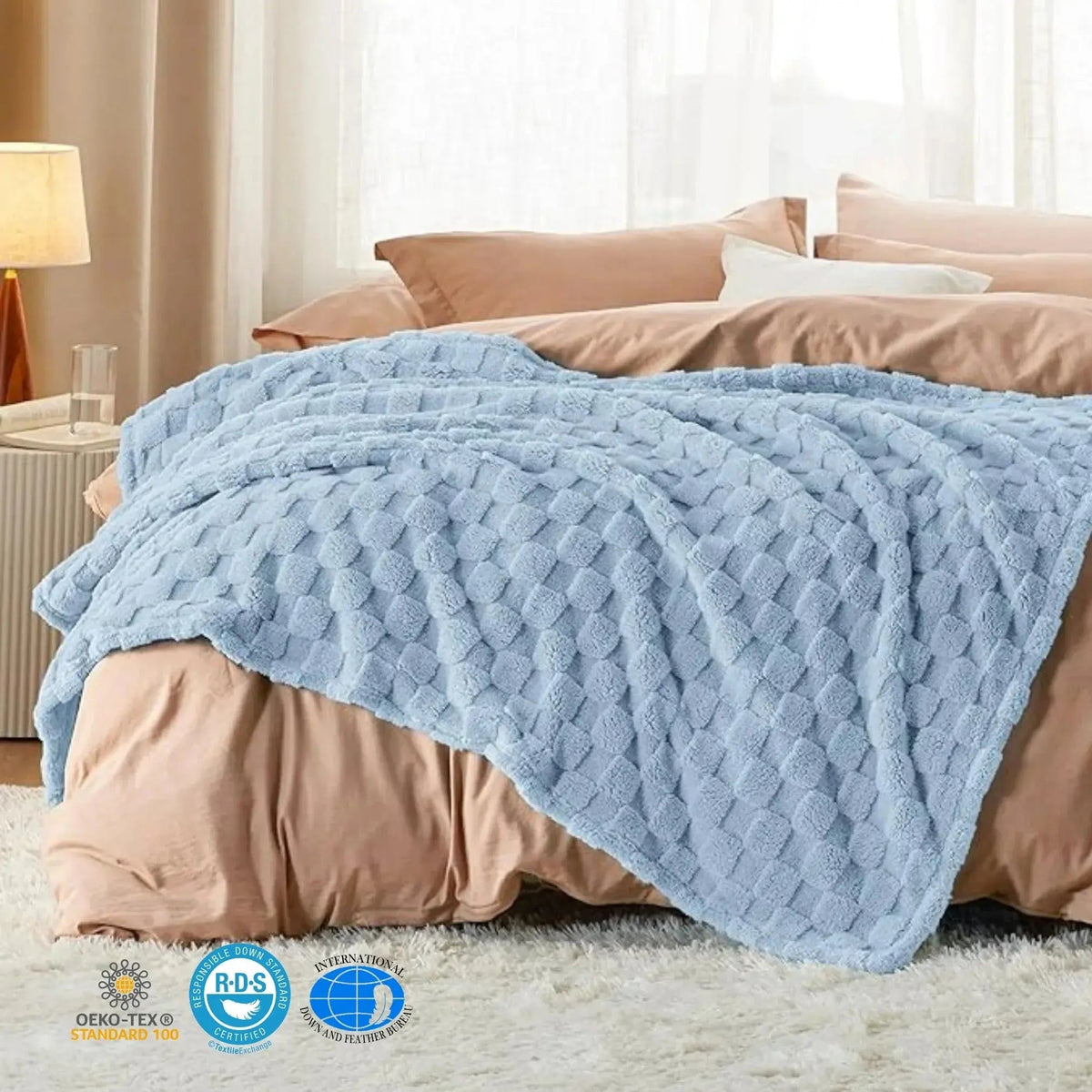Dentdale Checkered Fleece Throw Blanket Soft Four Sizes