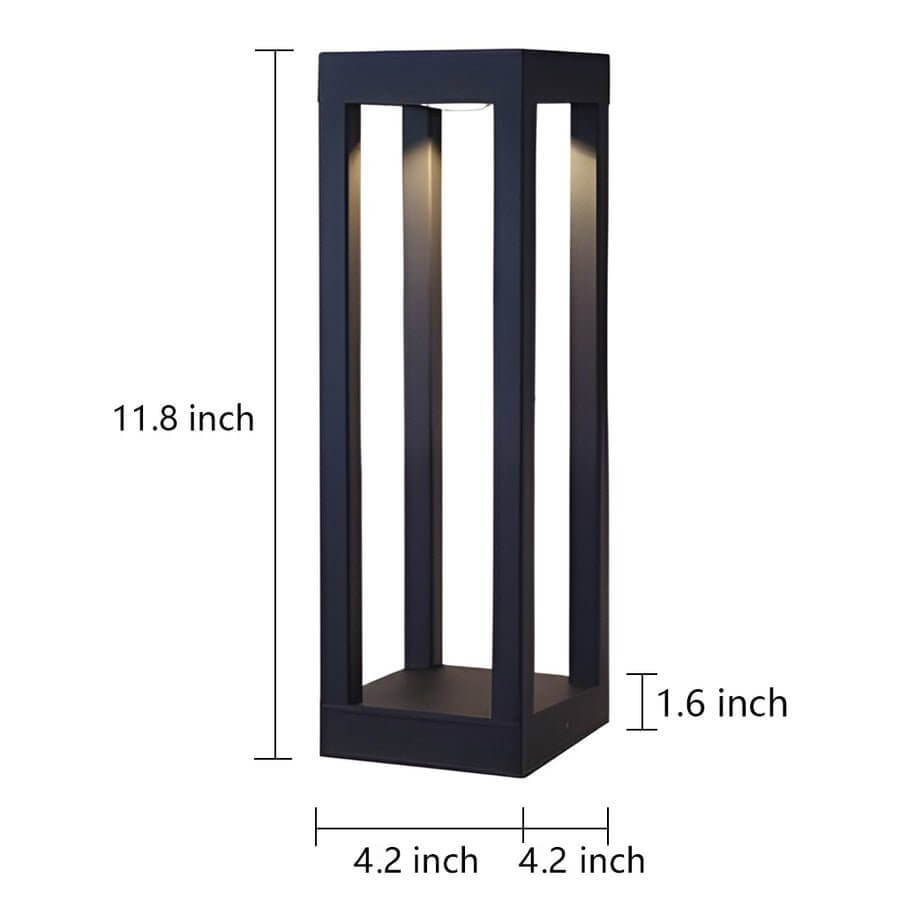 Hebden LED Bollard Light Black Die-Cast Four Heights IP54