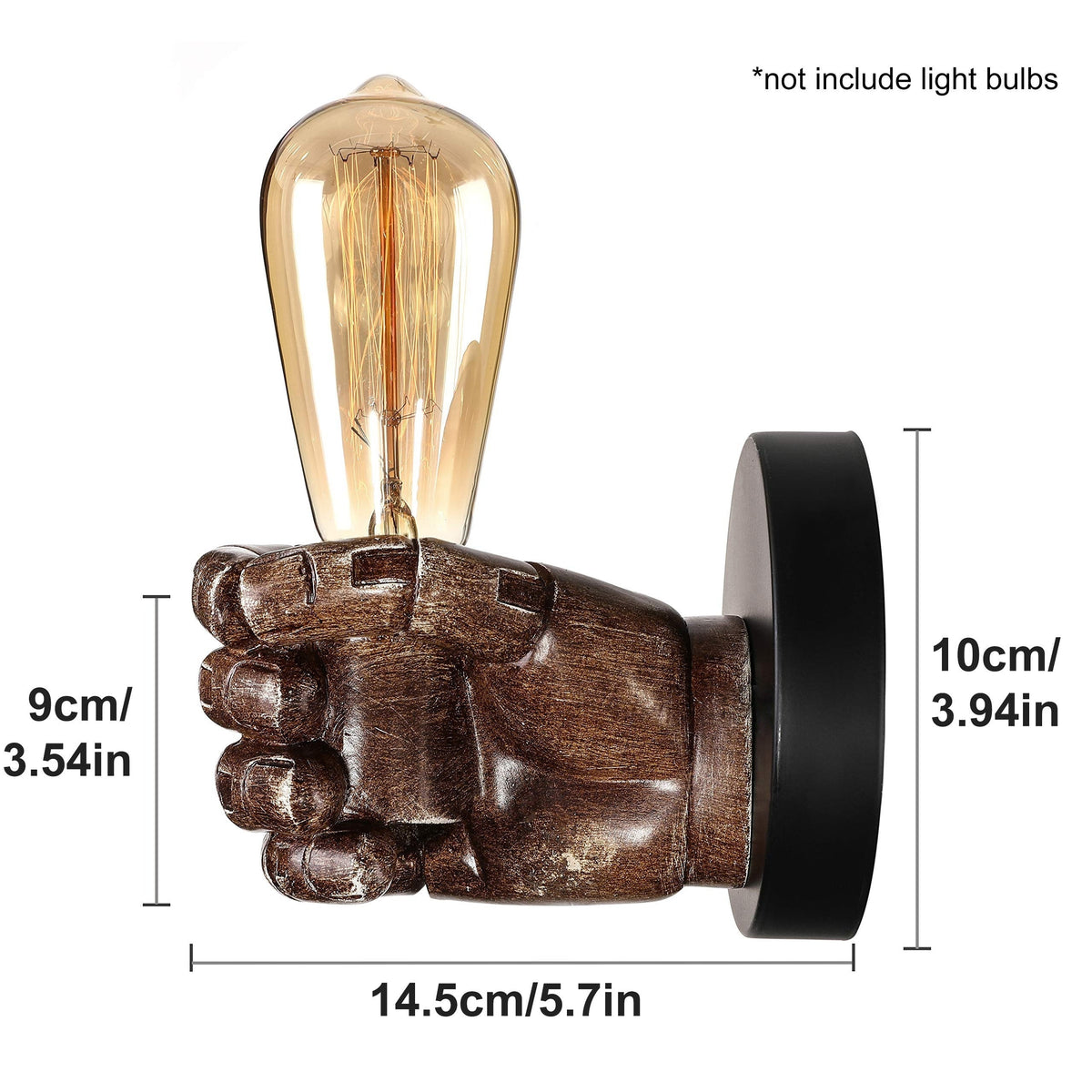 Grinton Hand Wall Lamp Sculptural Resin Sconce