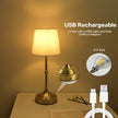 Linton Cordless Table Lamp Brushed Metal Touch Dimmable
