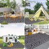 Bampton Reversible Outdoor Rug Black Grey Patio Mat
