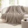 Thaxted Faux Rabbit Fur Throw Blanket Plaid