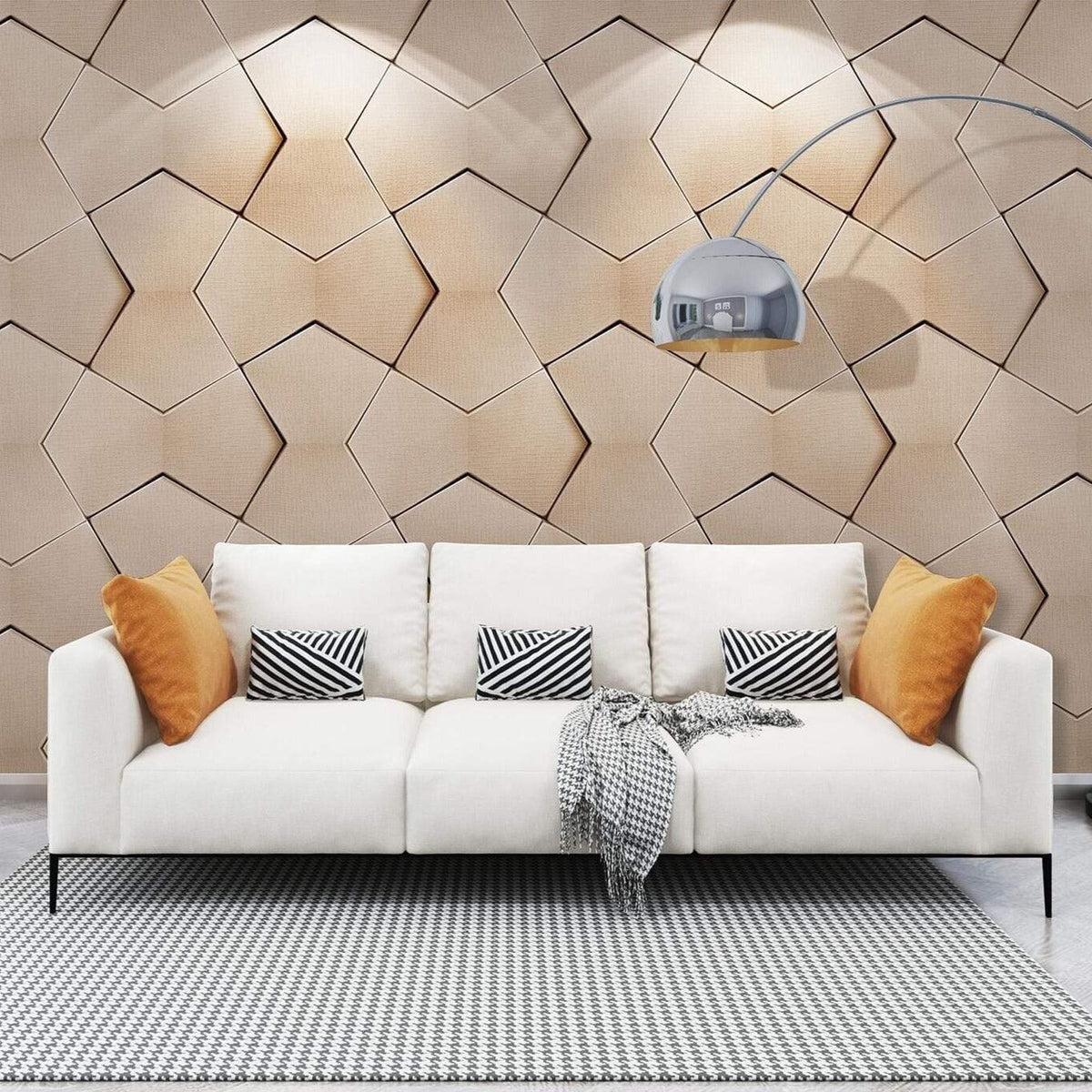 Richmond Bowtie 3D Leather Wall Panel Padded Geometric